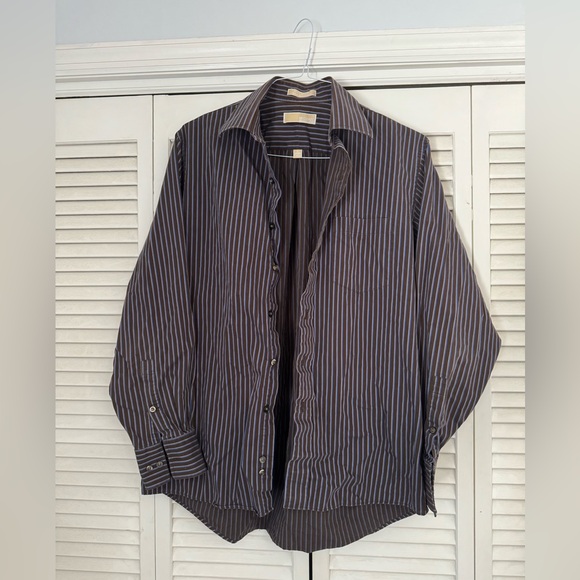 Michael Kors Dress Up Button Up Shirt Size 16 Large 100% Cotton - Picture 6 of 8